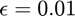 $\epsilon = 0.01$